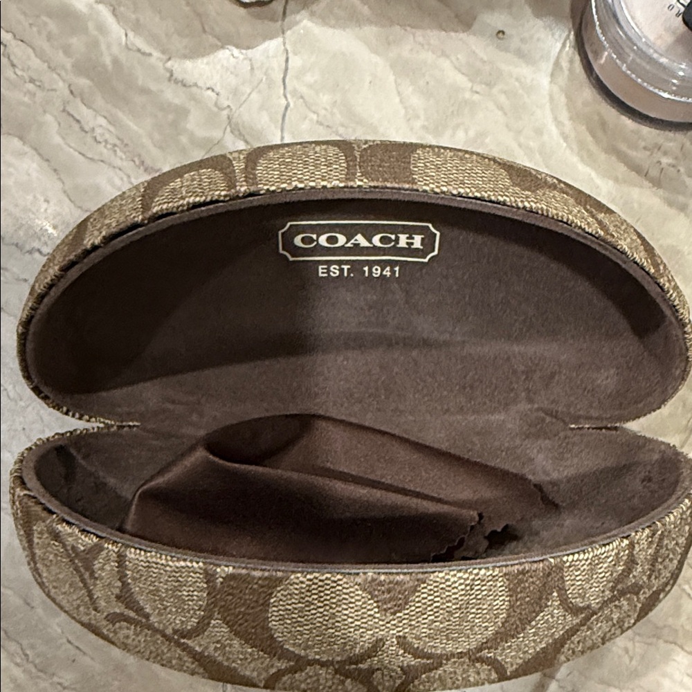 Coach Tan Patterned hard sunglasses case - Picture 3 of 4